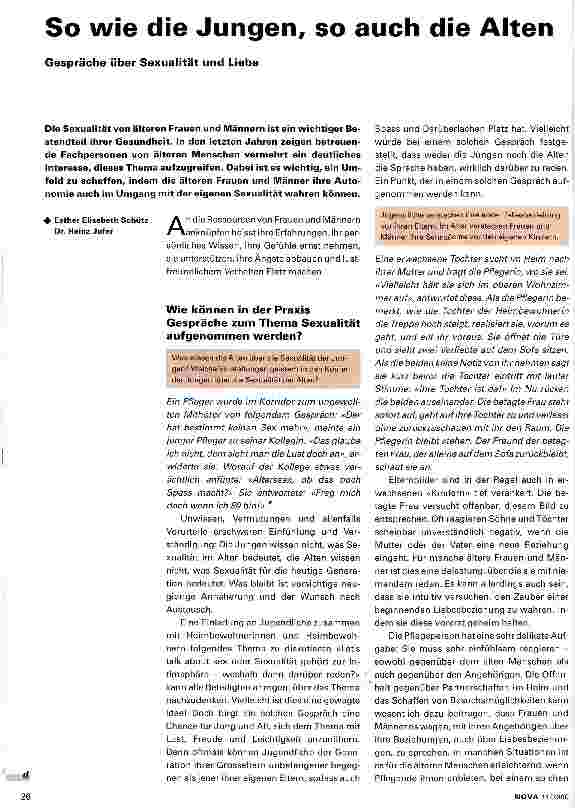Vorschauseite 1: So wie die Jungen, so auch die Alten Gespräche über Sexualität und Liebe