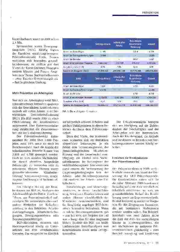 Vorschauseite 2: Präventionsbericht der GKV