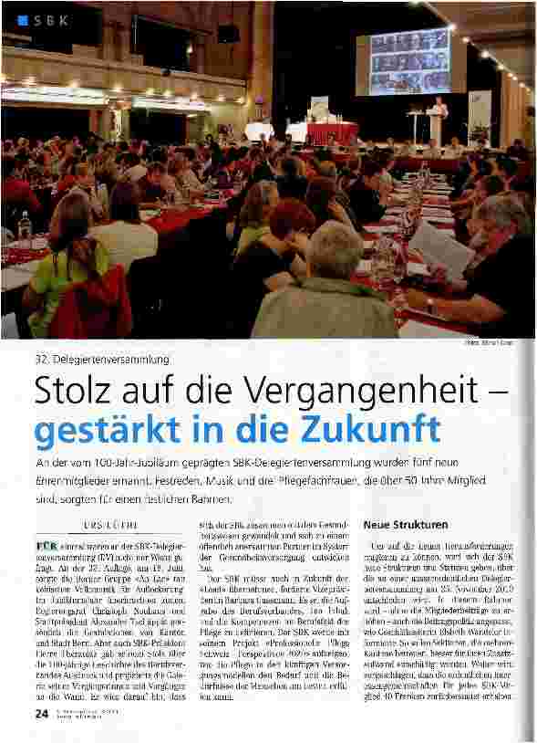 Vorschauseite 1: Stolz auf die Vergangenheit gestärkt in die Zukunft