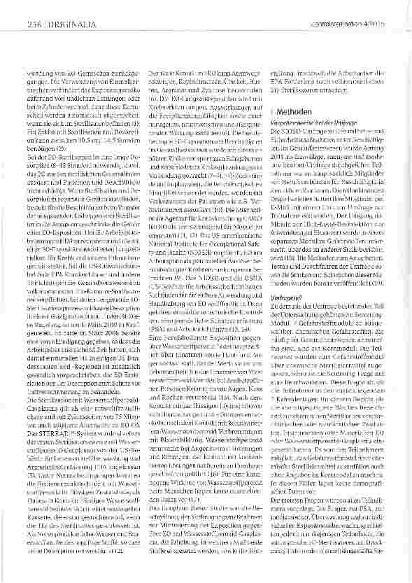 Vorschauseite 2: Sterilisation mit Ethylenoxid und Wasserstoffperoxid-Plasma: Vorsorgemaßnahmen in Krankenhäusern in den USA