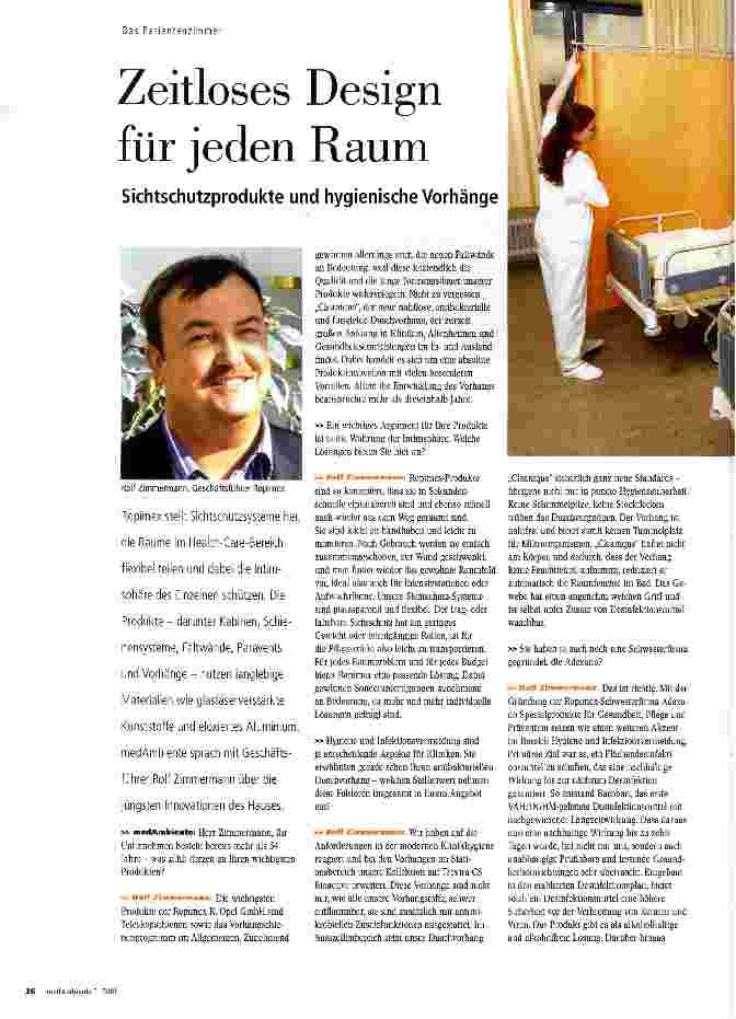 Vorschauseite 1: Zeitloses Design für jeden Raum Sichtschutzprodukte und hygienische Vorhänge