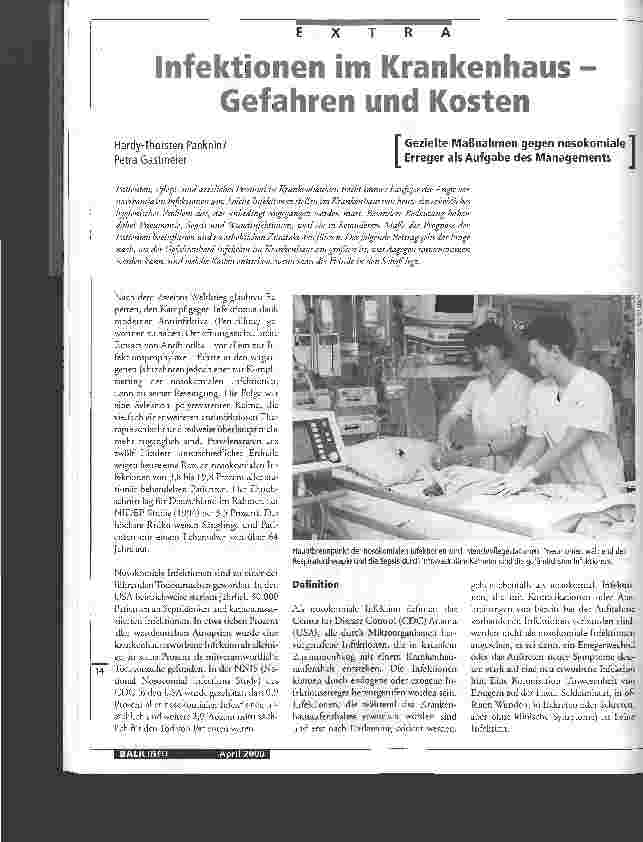 Vorschauseite 1: Infektionen im Krankenhaus - Gefahren und Kosten