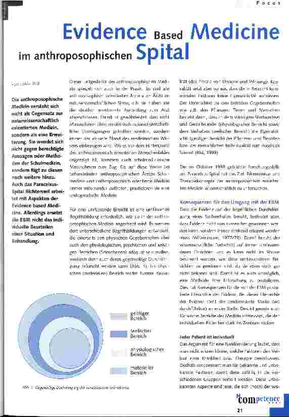 Vorschauseite 1: Evidence Based Medicine im anthroposophischen Spital