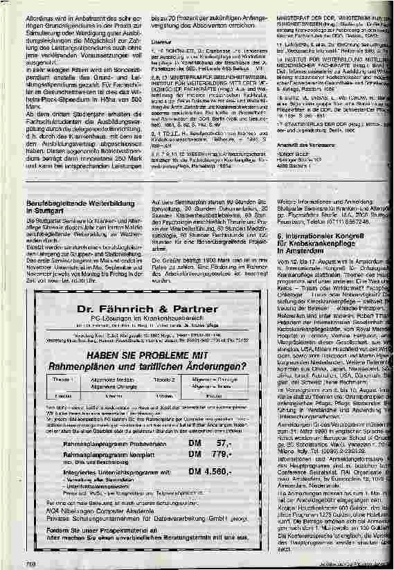 Vorschauseite 6: Krankenpflege in der DDR 3. Folge: Das medizinische Fachschulstudium