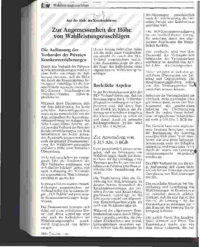 Vorschauseite 1: Wahlleistungszuschläge Zur Angemessenheit der Höhe von Wahlleistungszuschlägen