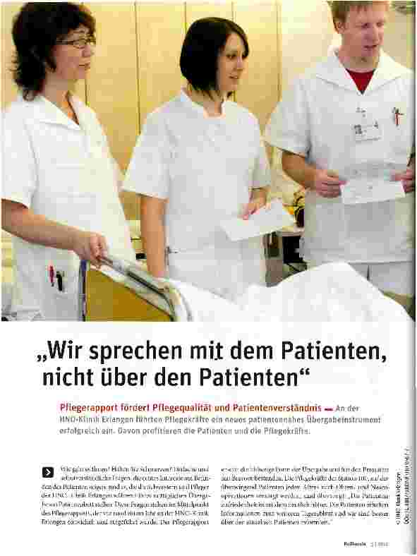 Vorschauseite 1: Wir sprechen mit dem Patienten, nicht über den Patienten