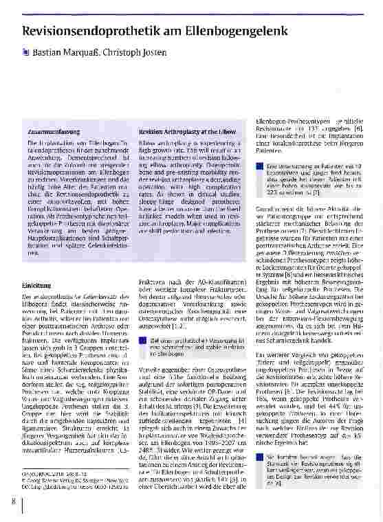 Vorschauseite 1: Revisionsendoprothetik am Ellenbogengelenk
