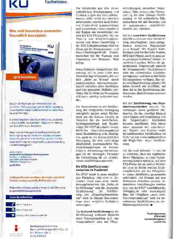 Vorschauseite 2: KTQ: Praxistest für neue Zertifizierungsvarianten