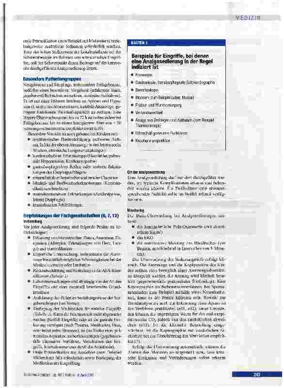 Vorschauseite 3: Analgosedierung für schmerzhafte Eingriffe bei Kindern und Jugendlichen