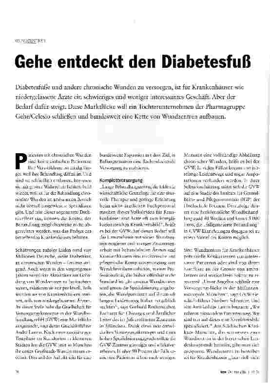 Vorschauseite 1: Gehe entdeckt den Diabetesfuß