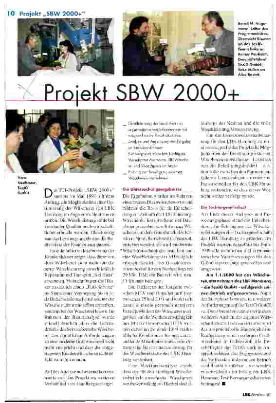Vorschauseite 1: Projekt SBW 2000+