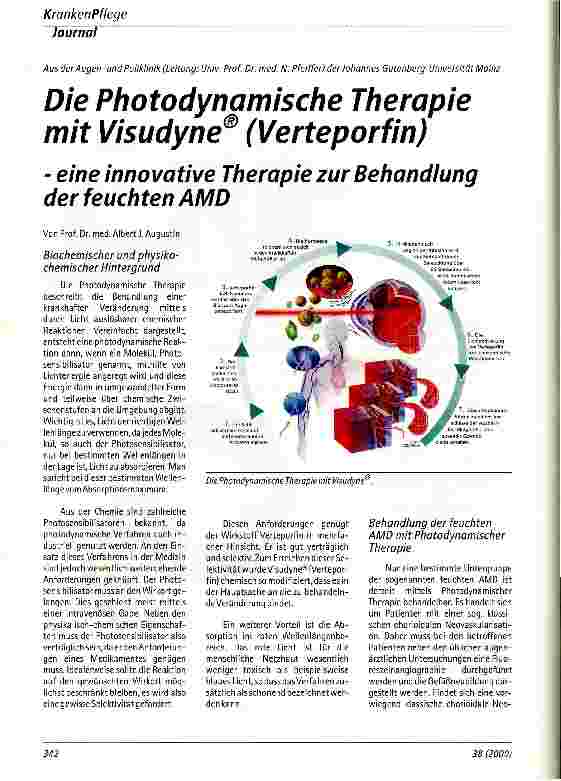 Vorschauseite 1: Die Photodynamische Therapie mit Visudyne (Verteporfin) - eine innovative Therapie zur Behandlung der feuchten AMD