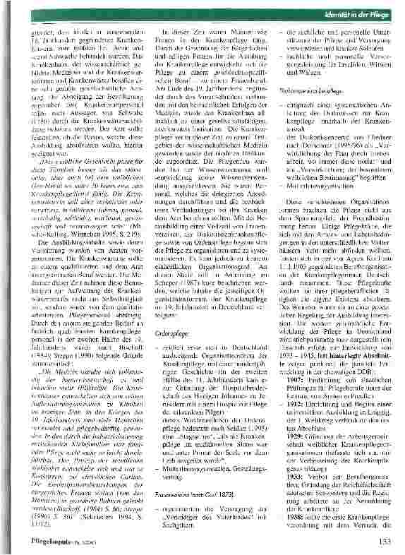 Vorschauseite 2: Pflege auf dem Weg zu einer neuen Identität? Über die geschichtlichen Wurzeln der Pflege hin zu einem neuen pflegerischen Selbstverständnis