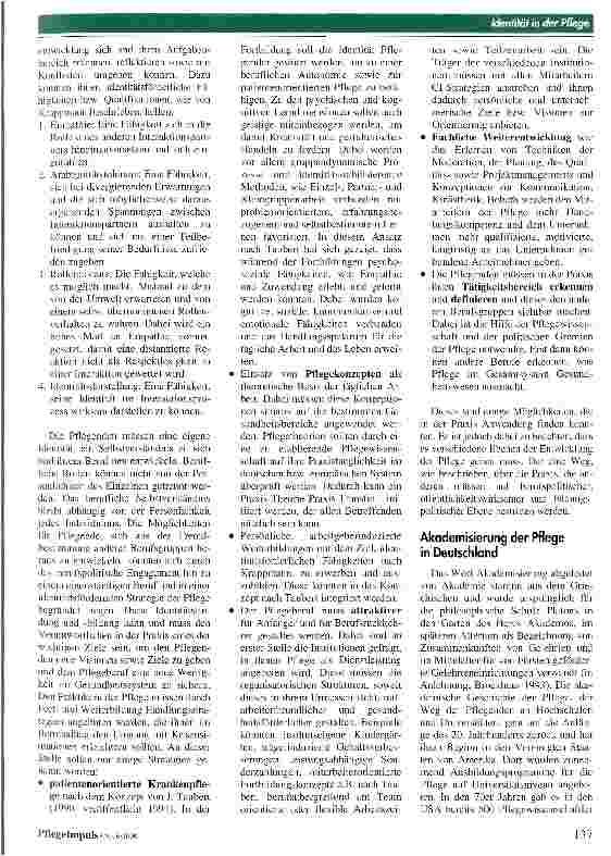 Vorschauseite 6: Pflege auf dem Weg zu einer neuen Identität? Über die geschichtlichen Wurzeln der Pflege hin zu einem neuen pflegerischen Selbstverständnis