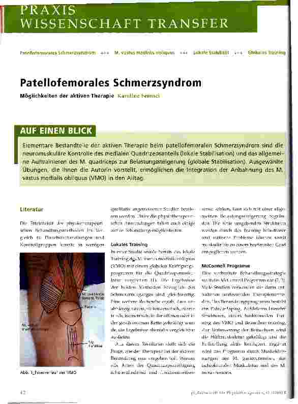 Vorschauseite 1: Patellofemorales Schmerzsyndrom