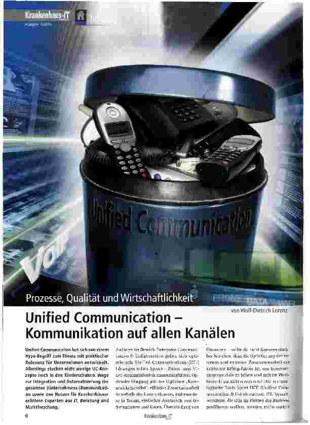 Vorschauseite 1: Unified Communication -Kommunikation auf allen Kanälen