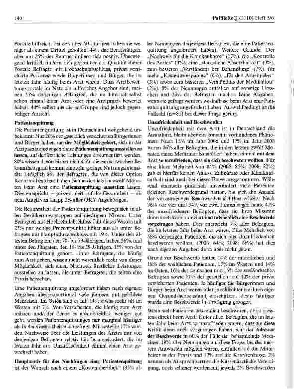 Vorschauseite 4: Versichertenbefragung der Kassenärztlichen Bundesvereinigung 2010 Versichertenbefragung der KBV