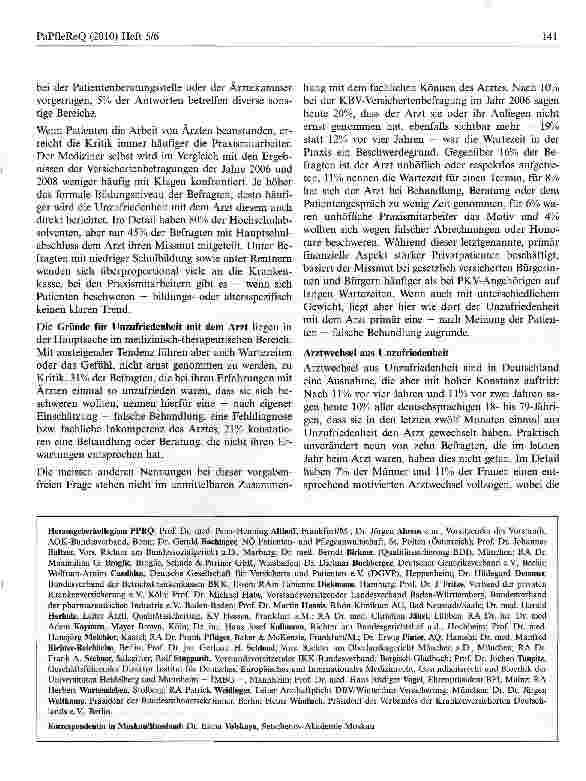 Vorschauseite 5: Versichertenbefragung der Kassenärztlichen Bundesvereinigung 2010 Versichertenbefragung der KBV