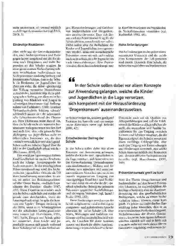 Vorschauseite 2: Prävention bedarf des Freiraumes