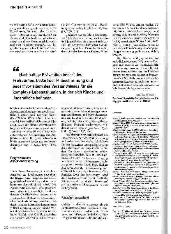 Vorschauseite 3: Prävention bedarf des Freiraumes