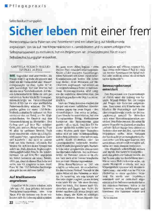 Vorschauseite 1: Sicher leben mit einer fremden Niere