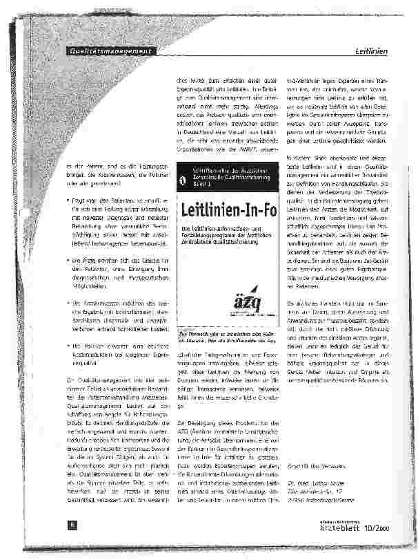 Vorschauseite 2: Leitlinien - Gerüst oder Beiwerk im Qualitätsmanagement