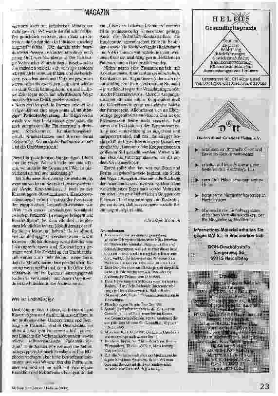 Vorschauseite 2: Wer vertritt wessen Interessen? Warum Patientenberatung unabhängig sein muß