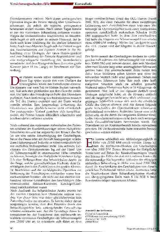 Vorschauseite 2: Super-GAU im OP: Die vergessene Klemme