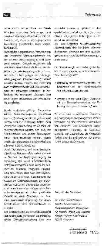 Vorschauseite 3: Telepathologie in einem veränderten gesundheitspolitischen Umfeld