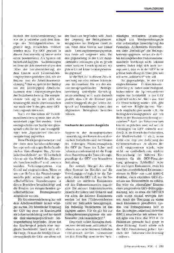 Vorschauseite 2: Gerechte Finanzierung der GKV?