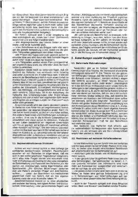 Vorschauseite 2: Depressives Verhalten — Ausdruck erlernter Hilflosigkeit