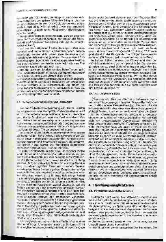 Vorschauseite 3: Depressives Verhalten — Ausdruck erlernter Hilflosigkeit