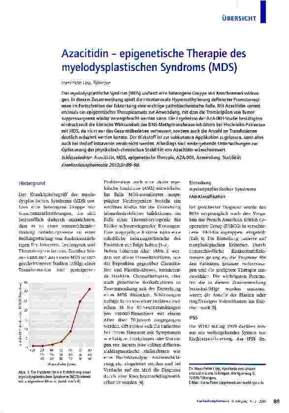 Vorschauseite 1: Azacitidin - epigenetische Therapie des myelodysplastischen Syndroms (MDS)