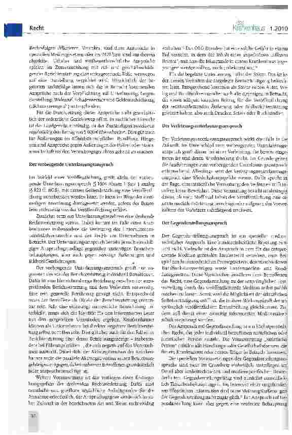 Vorschauseite 3: Ansprüche bei rufund geschäftsschädigender Medienberichterstattung