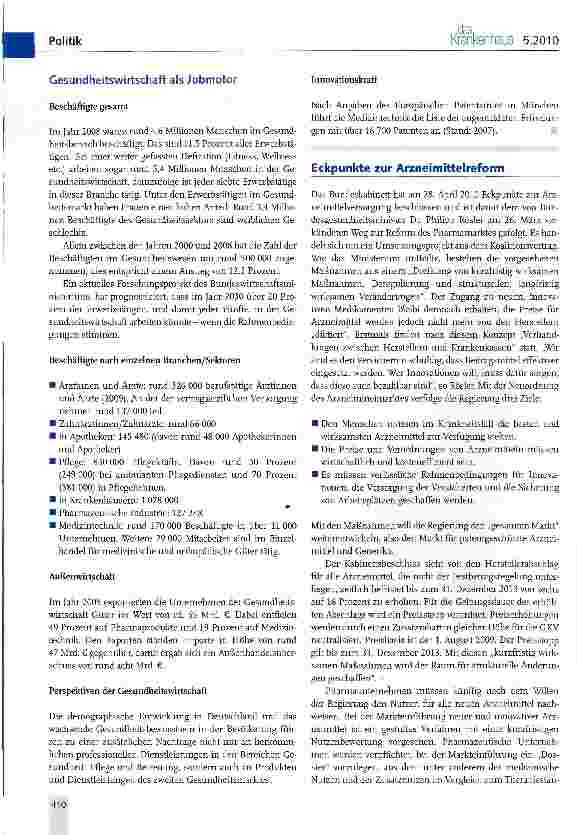Vorschauseite 2: Zahlen, Daten und Fakten zur Gesundheitswirtschaft