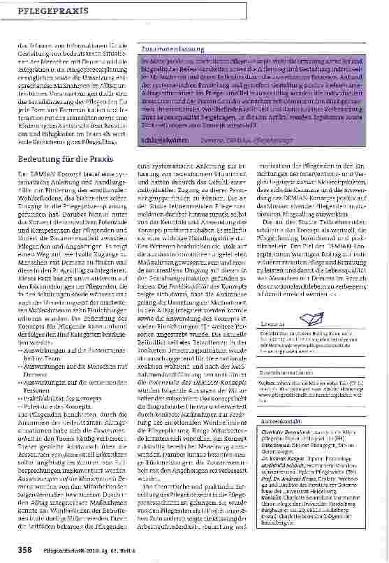 Vorschauseite 4: Vom „Bauchgefühl zum Pflegekonzept
