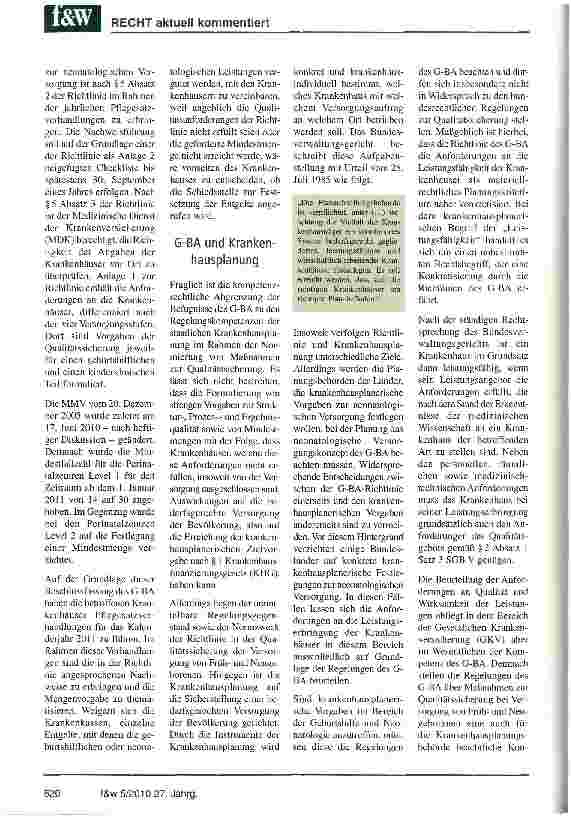 Vorschauseite 2: Das neonatologische Versorgungskonzept des G-BA