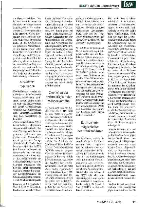 Vorschauseite 5: Das neonatologische Versorgungskonzept des G-BA
