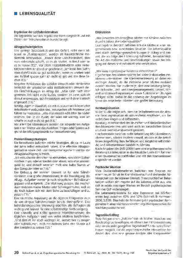 Vorschauseite 3: Ergotherapeutische Beratung für Mütter mit MS