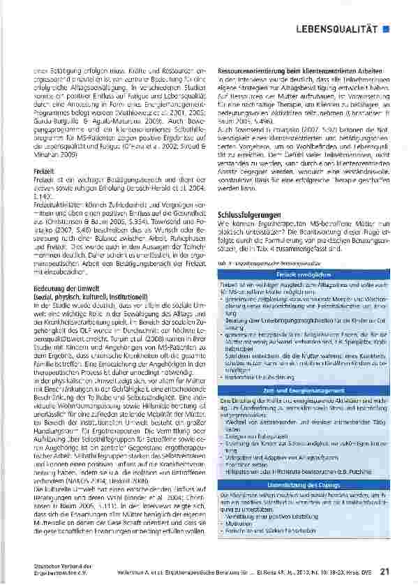 Vorschauseite 4: Ergotherapeutische Beratung für Mütter mit MS