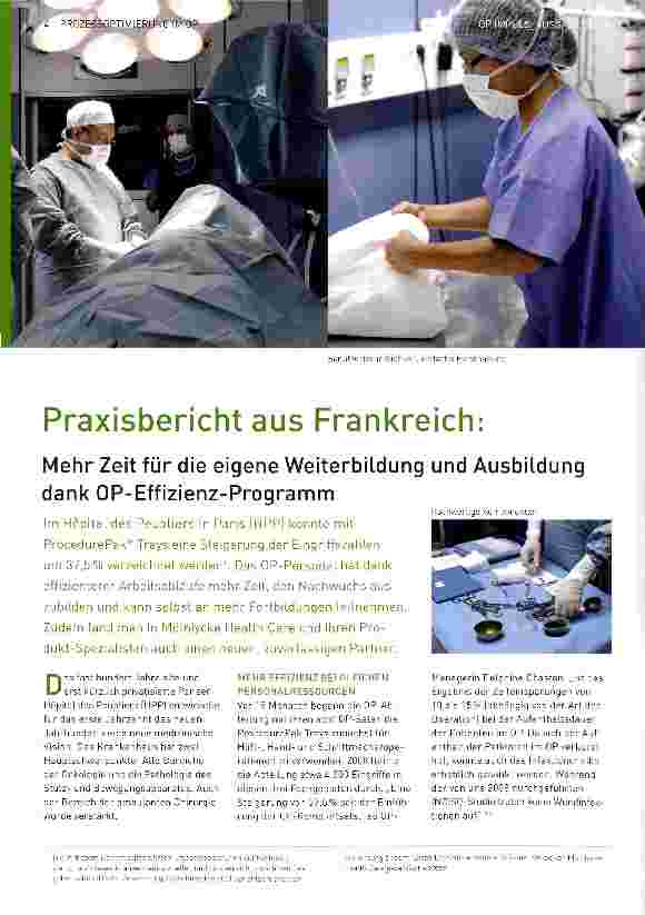 Vorschauseite 1: Praxisbericht aus Frankreich: Mehr Zeit für die eigene Weiterbildung und Ausbildung dank OP-Effizienz-Programm