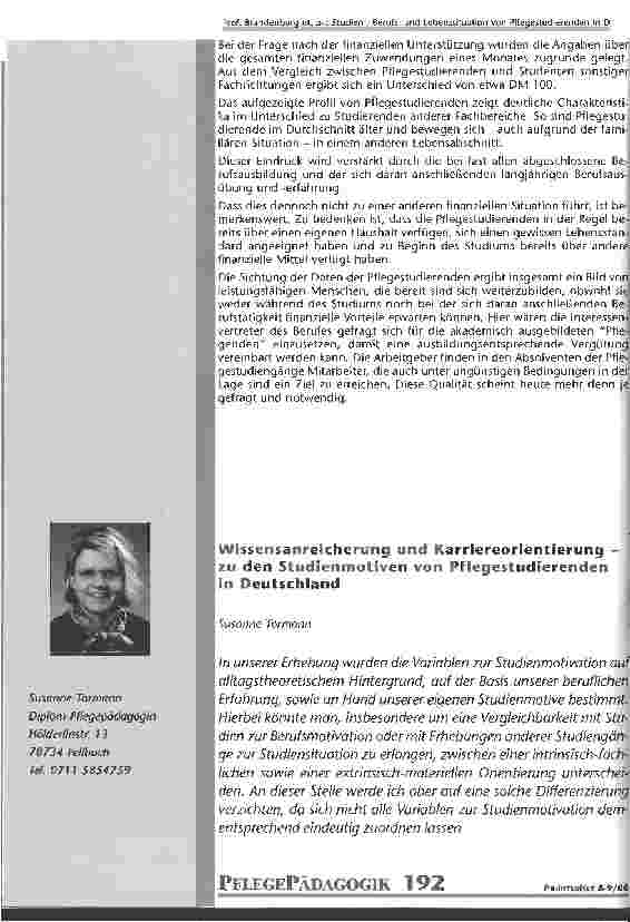Vorschauseite 1: Wissensanreicherung und Karriereorientierung - zu den Studienmotiven von Pflegestudierenden in Deutschland