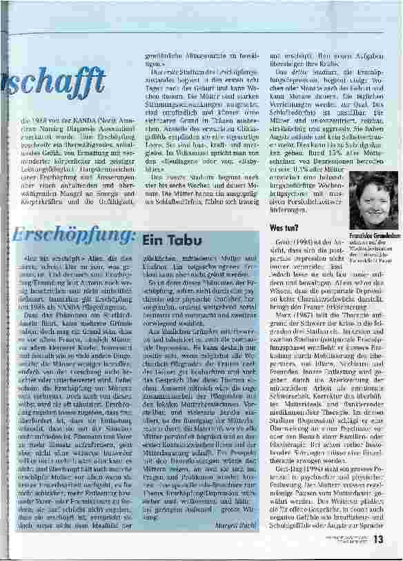 Vorschauseite 2: Wenn Mutterschaft Mütter schafft Postpartaler Erschöpfungszustand