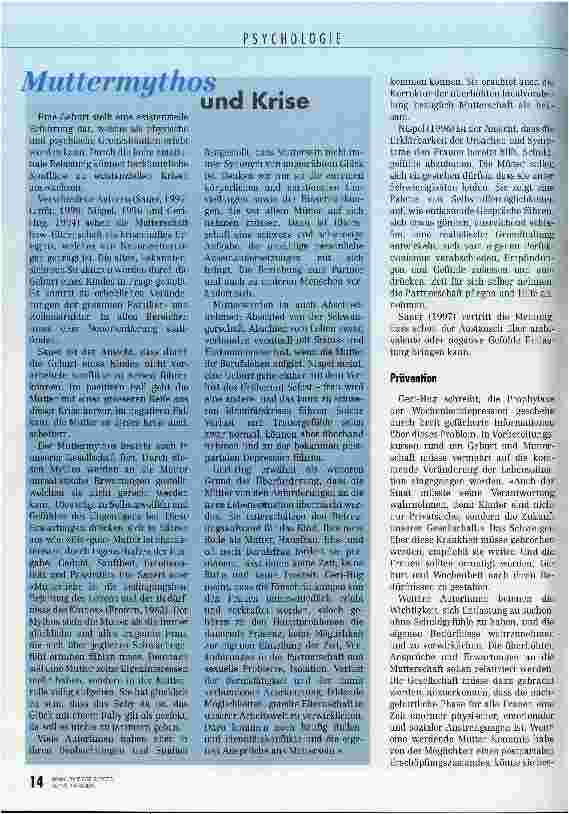 Vorschauseite 3: Wenn Mutterschaft Mütter schafft Postpartaler Erschöpfungszustand