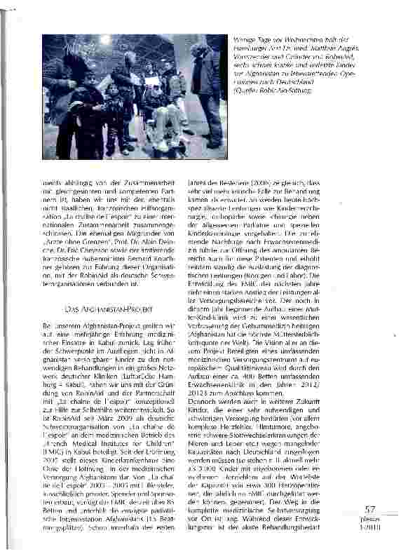 Vorschauseite 2: DAS „ ROBINAID-PRINZIP: EIN KOMPETENZNETZWERK MEDIZINISCHER AKUTHILFE, AUSBILDUNG UND HILFE ZUR SELBSTHILFE AM BEISPIEL DES AFGHANISTAN-PROJEKTES DER STIFTUNG ROBINAID