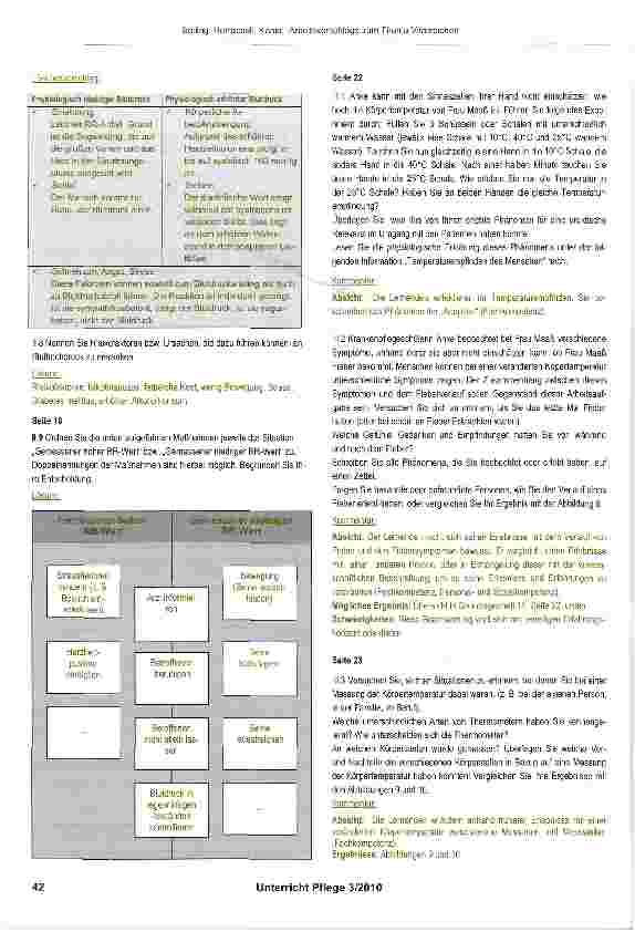 Vorschauseite 2: Arbeitsvorschläge zum Thema „Vitalzeichen - Kommentare und Lösungen