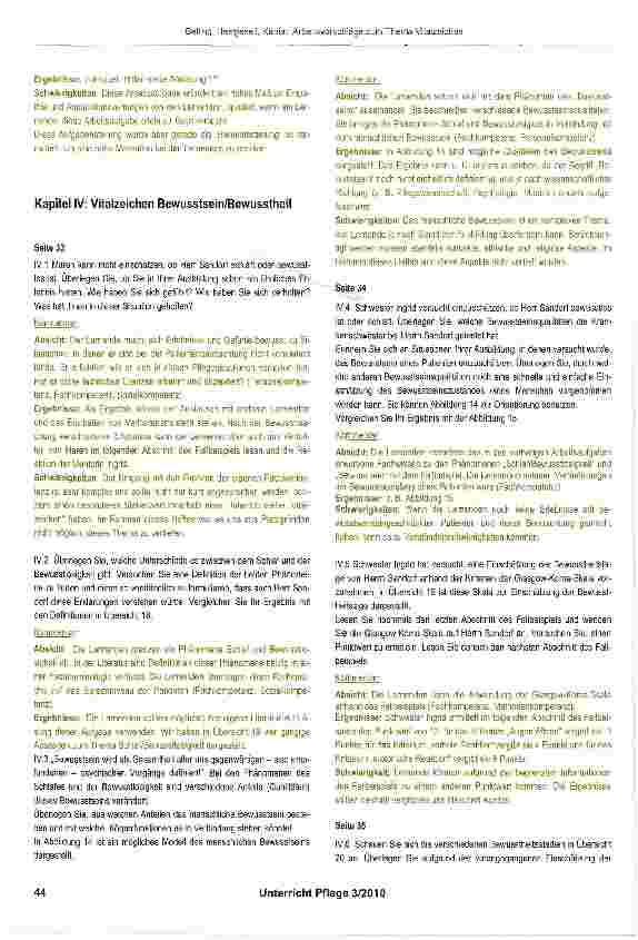 Vorschauseite 4: Arbeitsvorschläge zum Thema „Vitalzeichen - Kommentare und Lösungen
