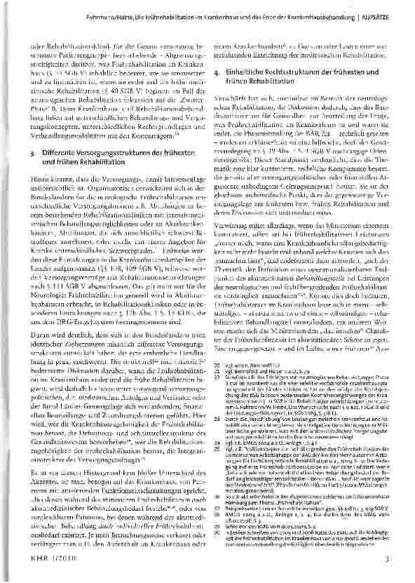 Vorschauseite 3: Die Frührehabilitation im Krankenhaus und das Ende der Krankenhausbehandlung: Regelungsdilemma oder Scheindiskussion?