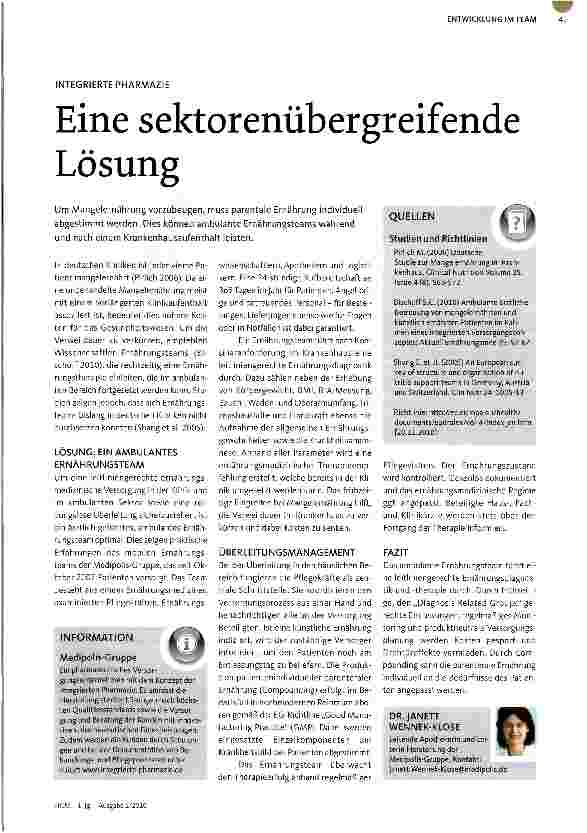 Vorschauseite 1: INTEGRIERTE PHARMAZIEEine sektorenübergreifende Lösung