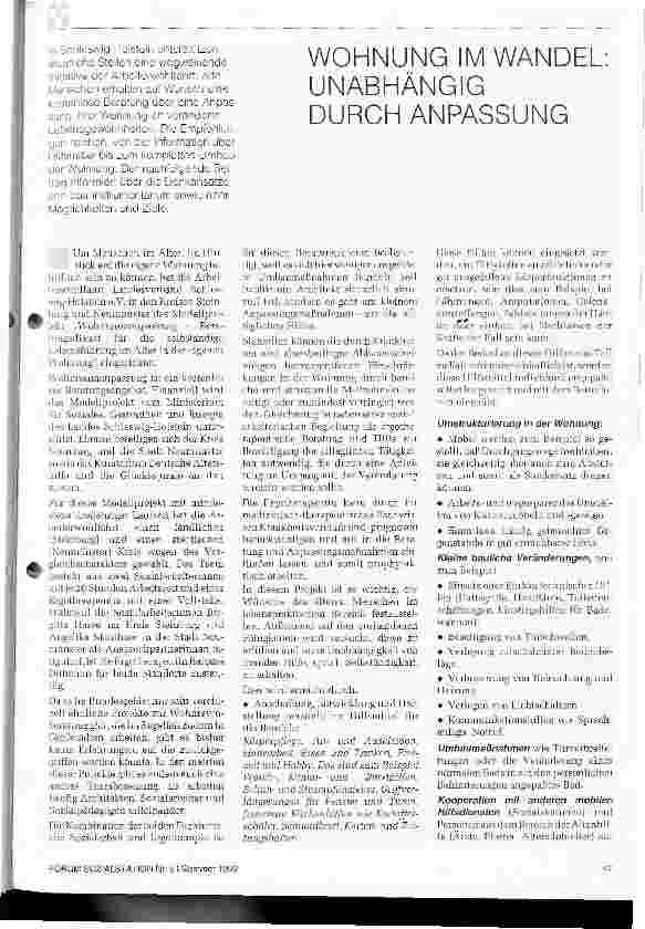 Vorschauseite 2: Die Wohnsituation im Alter Selbständig leben